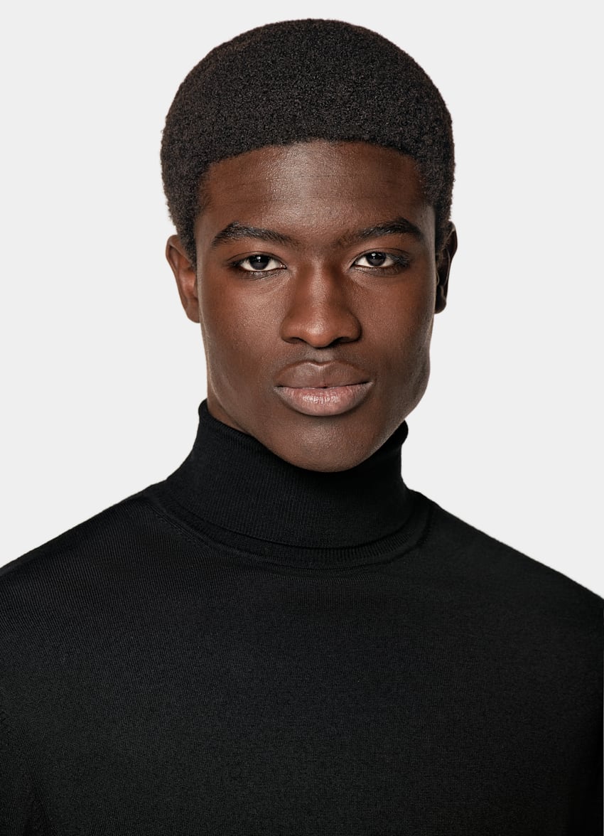 Black Merino Turtleneck