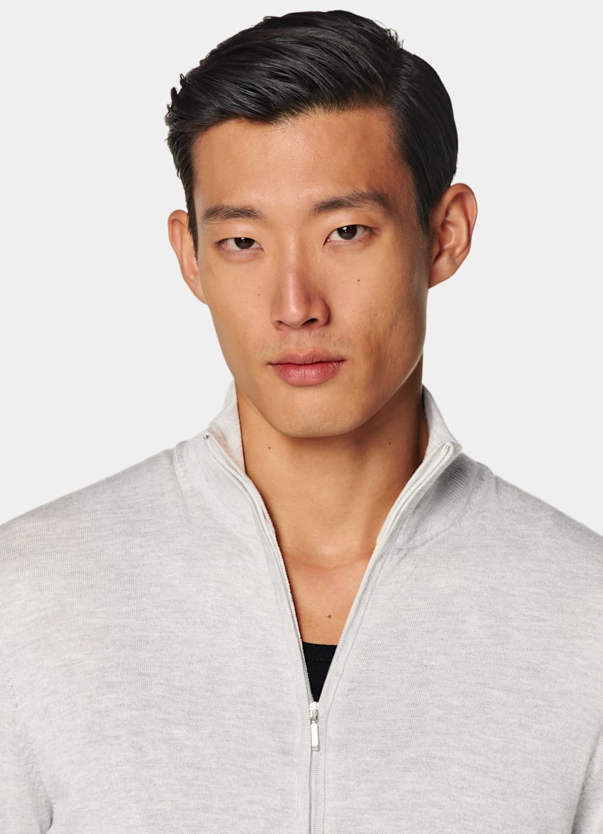Light Grey Zip Cardigan