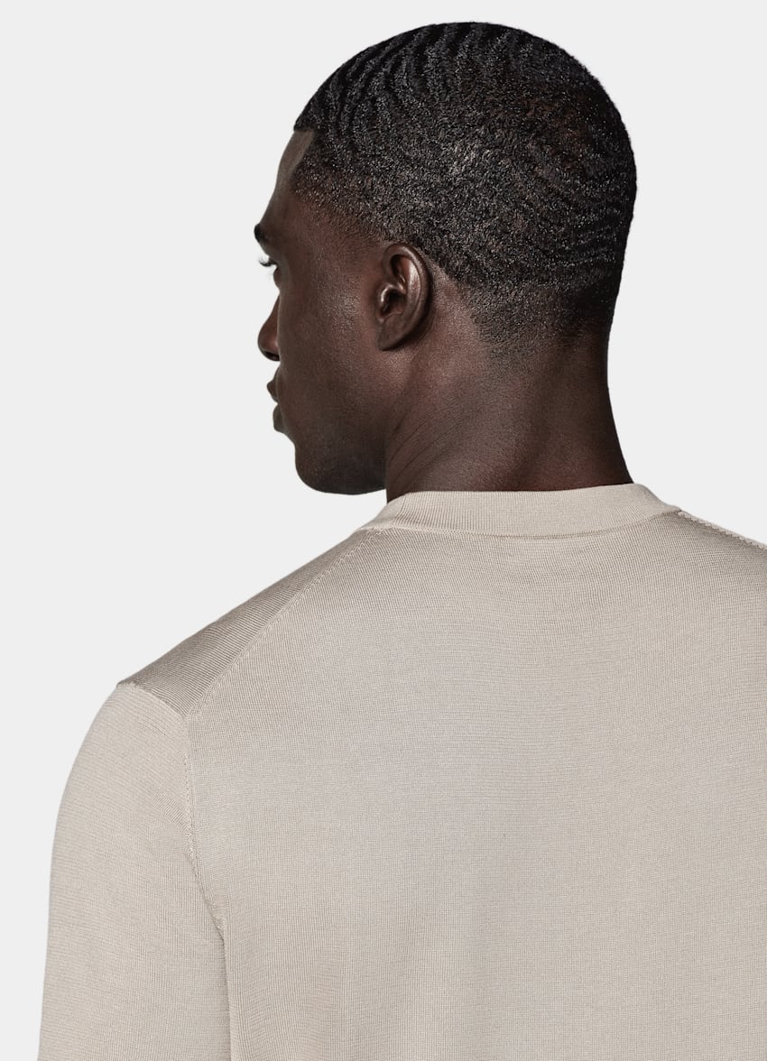 Light Taupe Short Sleeve Crewneck