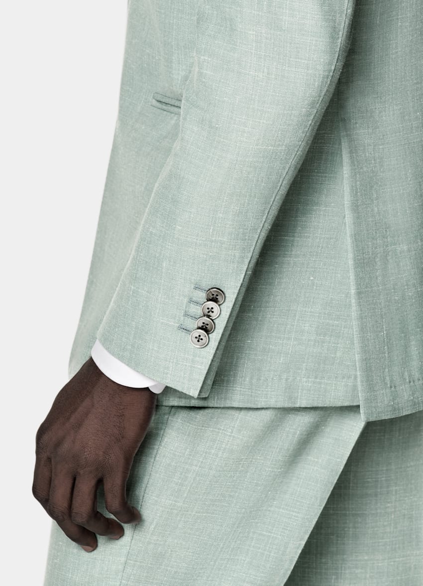 Light Green Tailored Fit Havana Suit