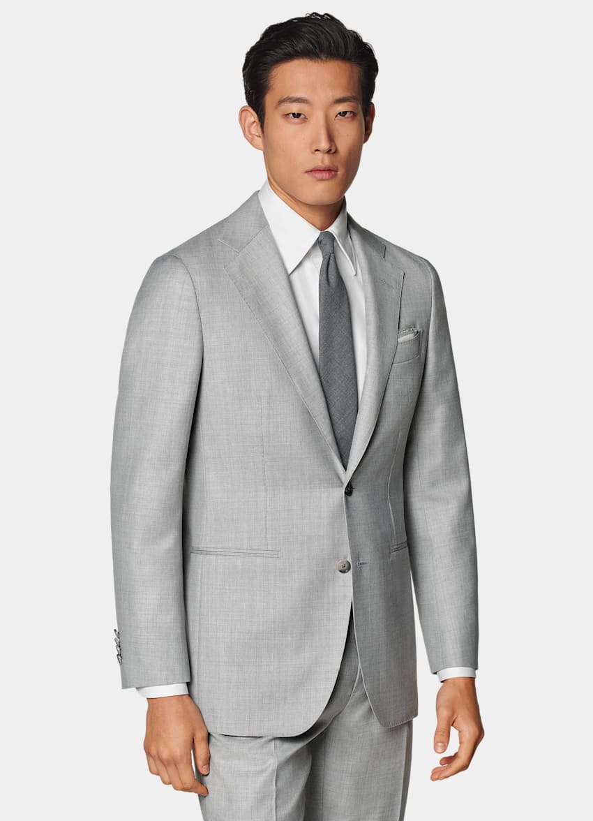 Light Grey Tailored Fit Havana Suit