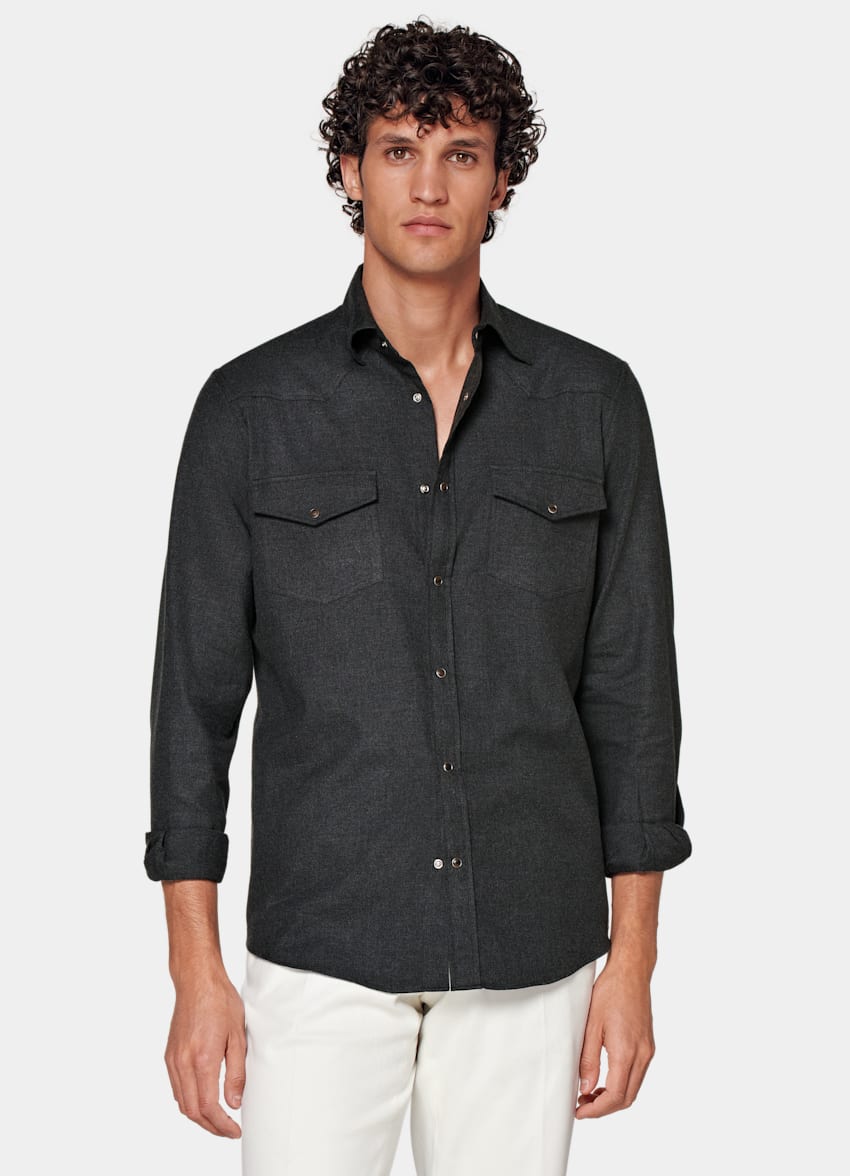 Dark Grey Western Shirt