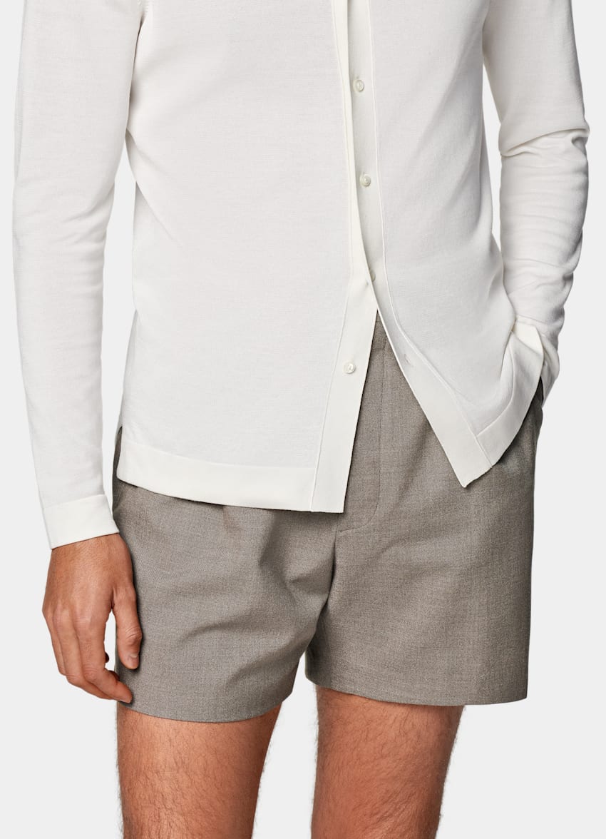 Off-White Long Sleeve Polo Cardigan