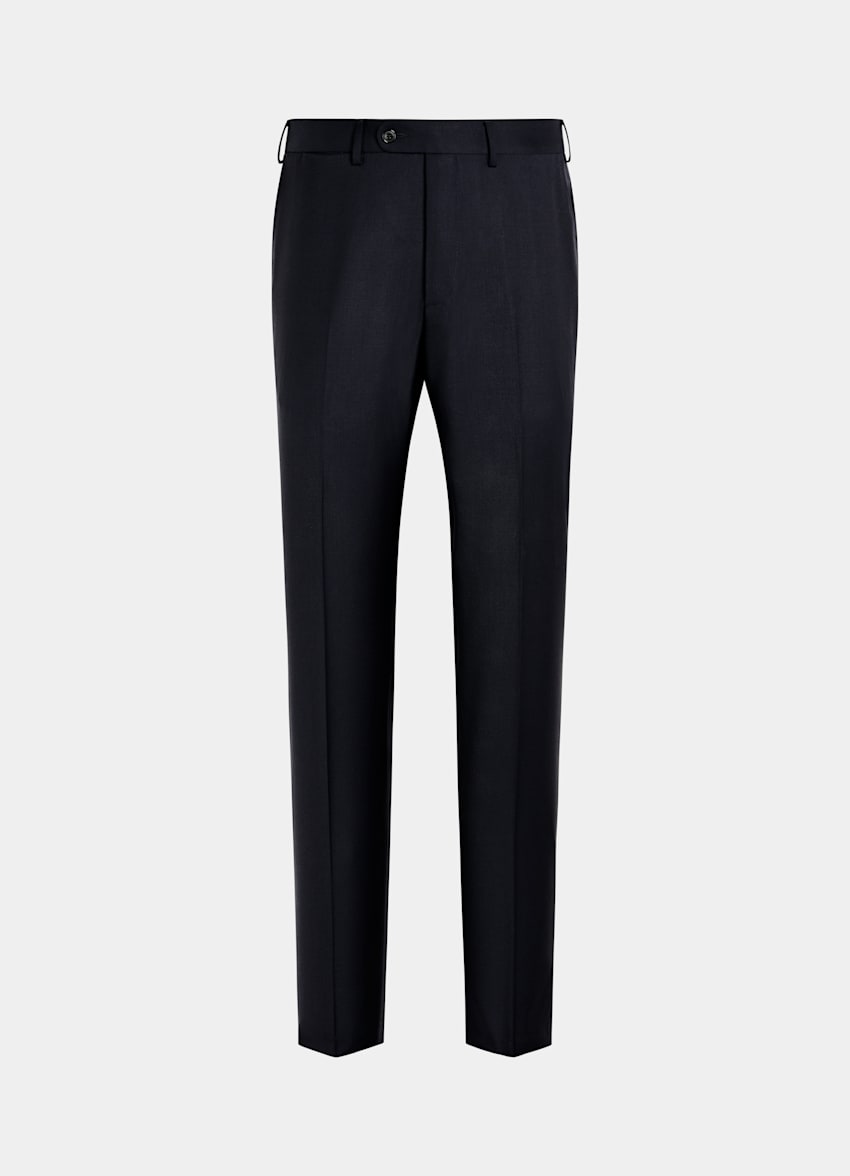 Mid Blue Slim Leg Straight Suit Pants