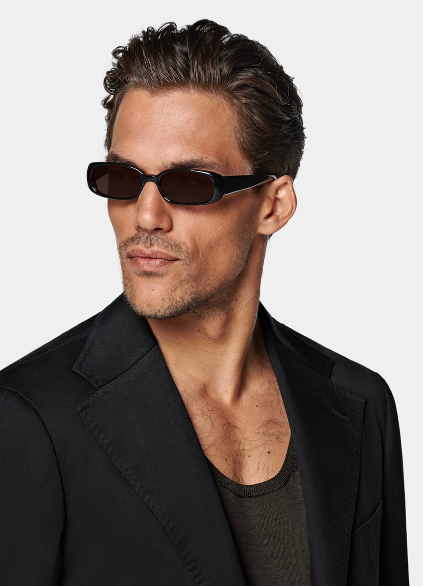 Black Relaxed Fit Roma Suit