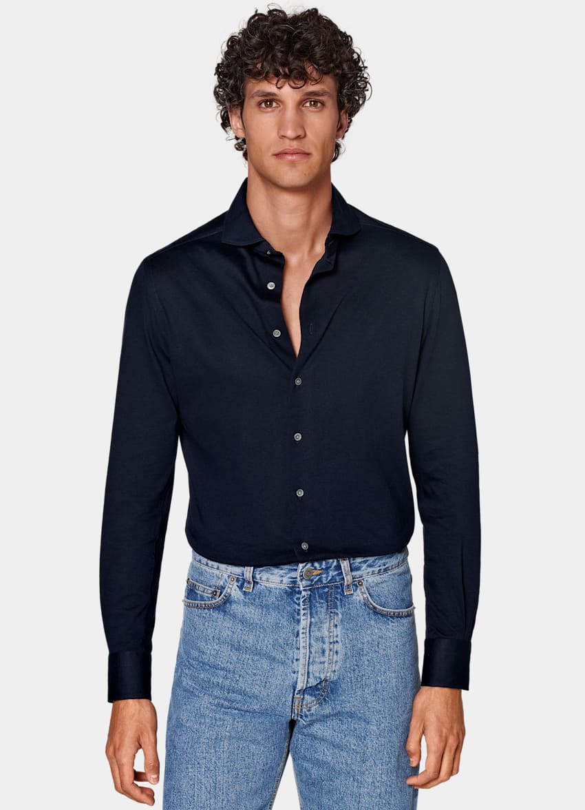 Navy Extra Slim Fit Shirt