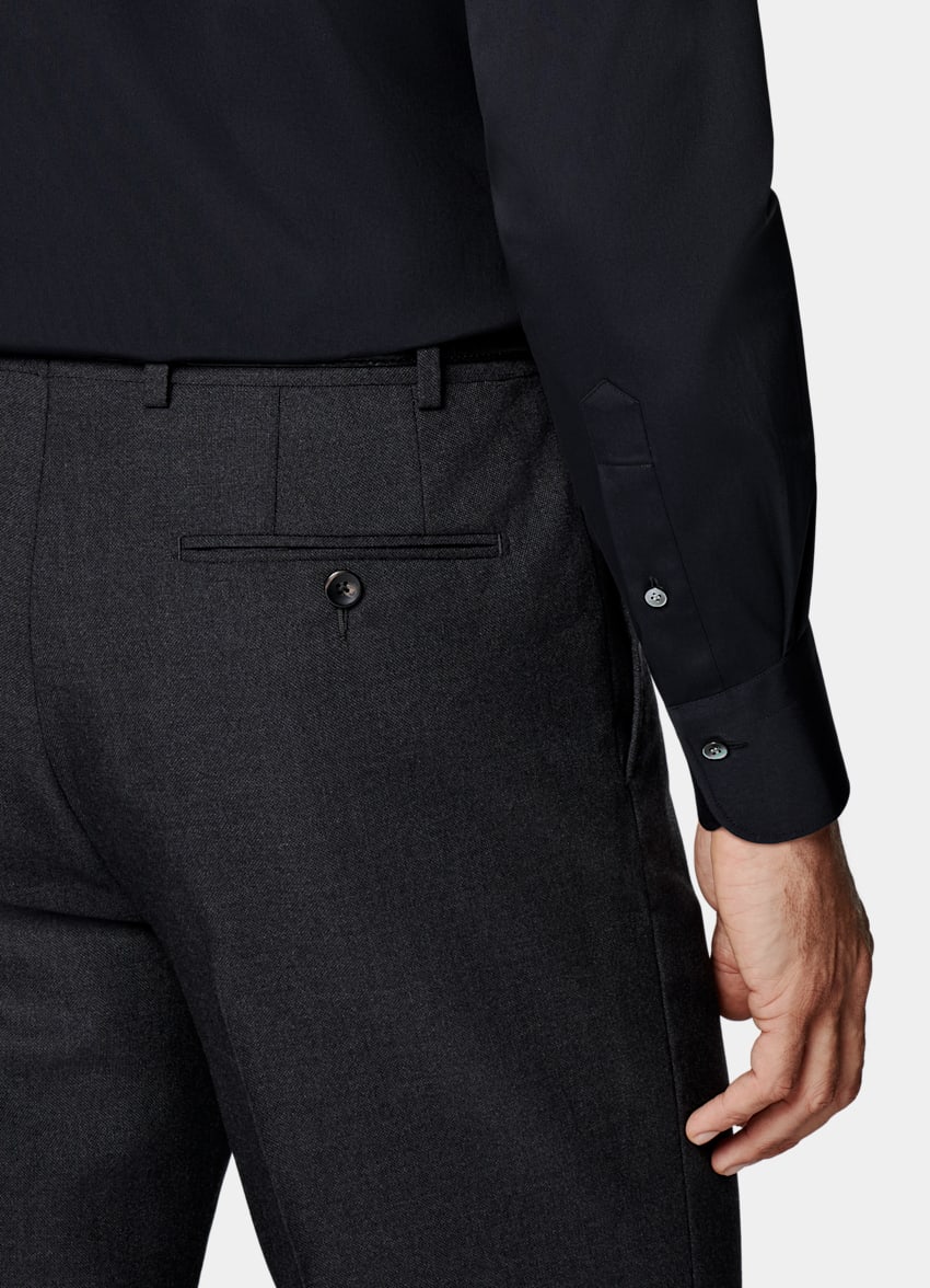 Navy Poplin Tailored Fit Shirt