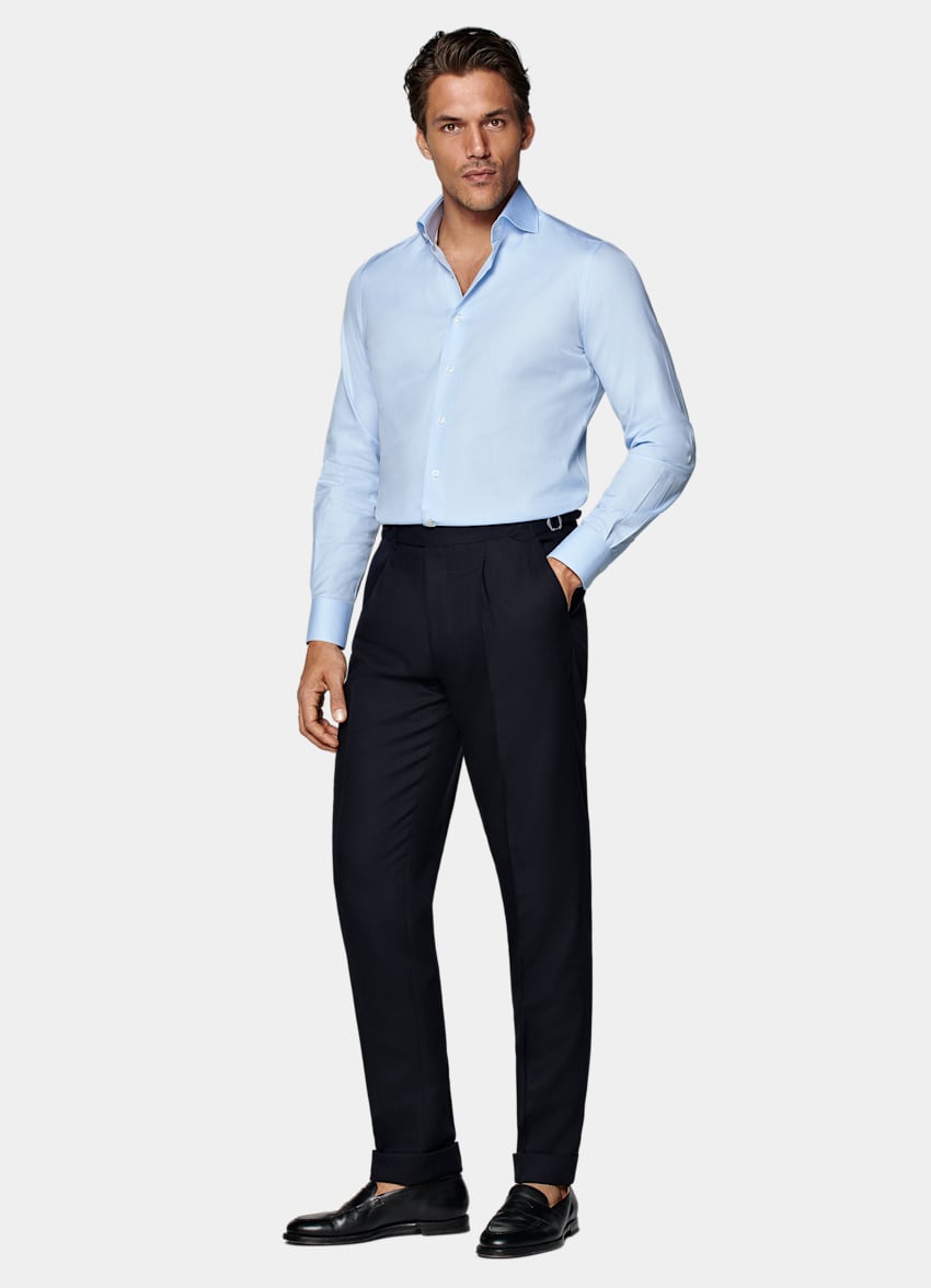 Light Blue Twill Extra Slim Fit Shirt