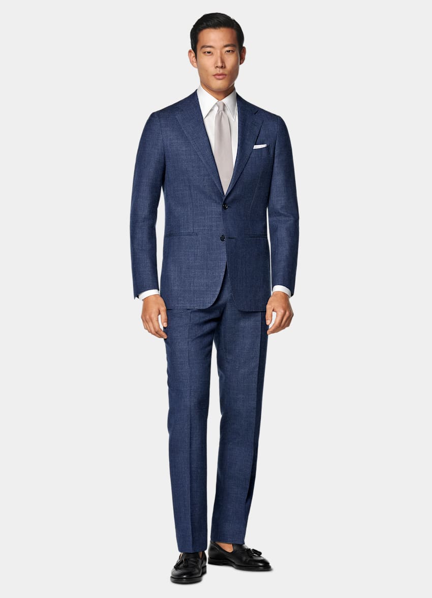 Mid Blue Tailored Fit Havana Suit
