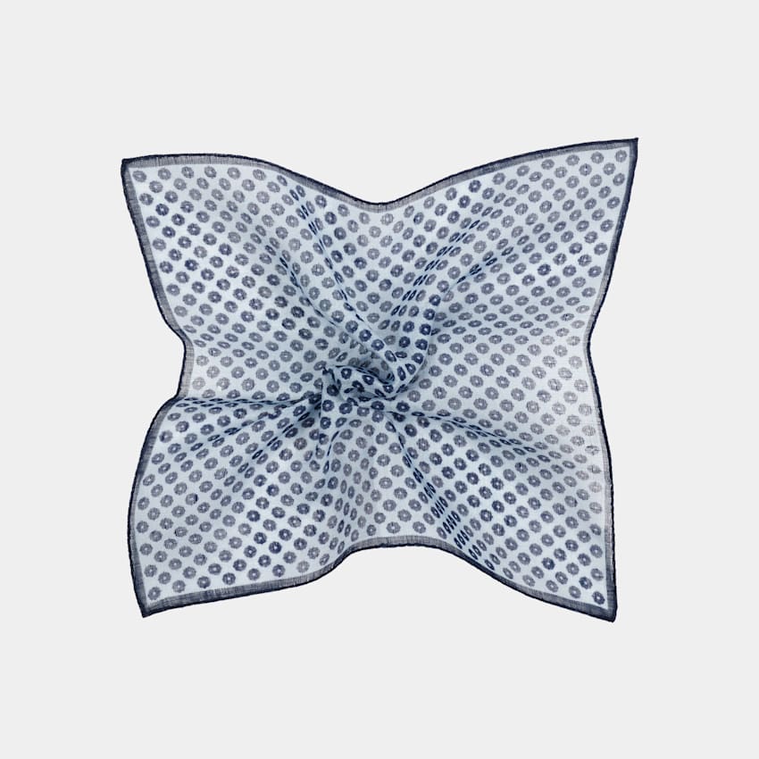 Light Blue Graphic Pocket Square