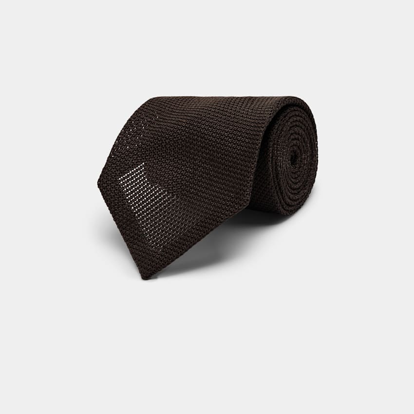 Dark Brown Grenadine Tie