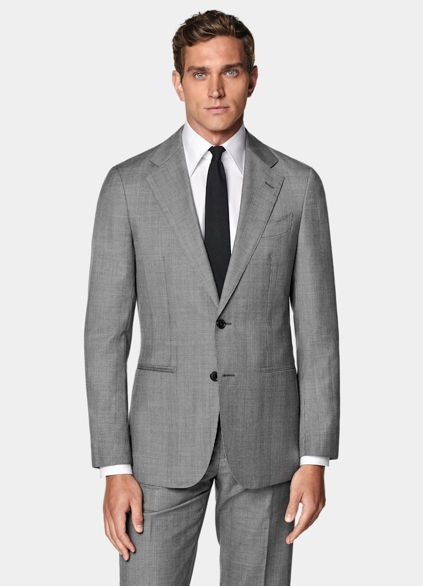 Mid Grey Checked Tailored Fit Havana Suit