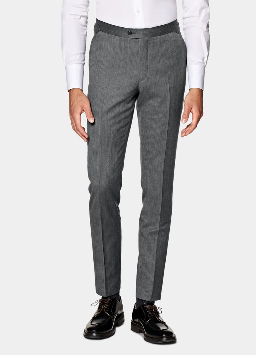 Dark Grey Herringbone Perennial Tailored Fit Havana Suit