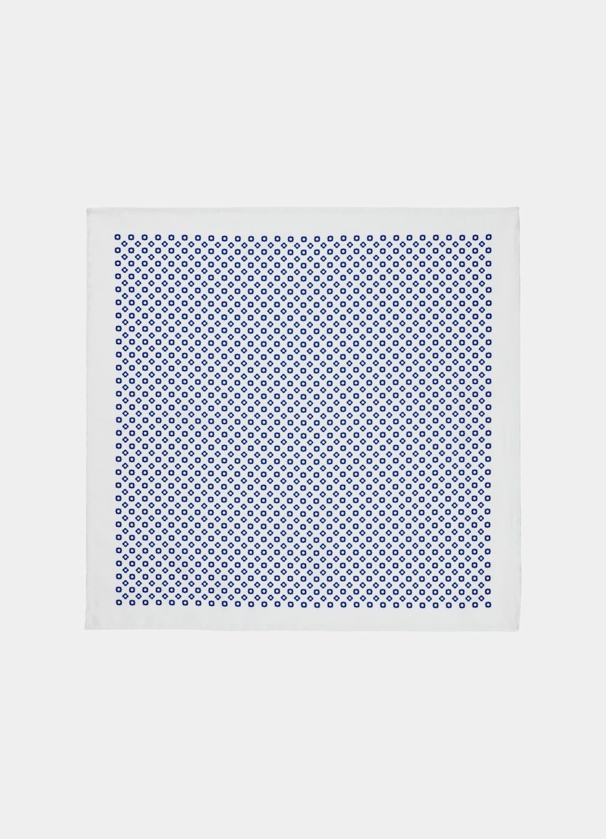 White Flower Pocket Square