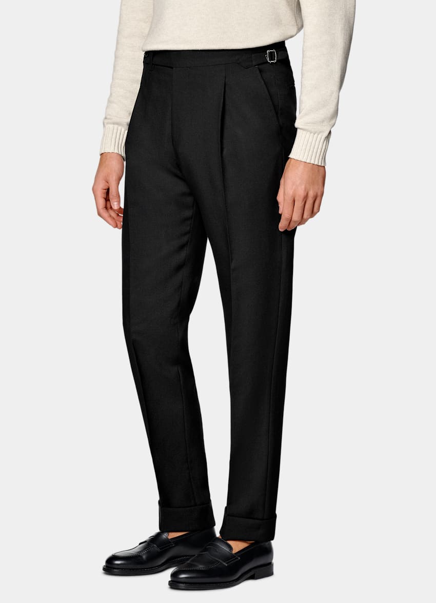 Black Slim Leg Tapered Pants