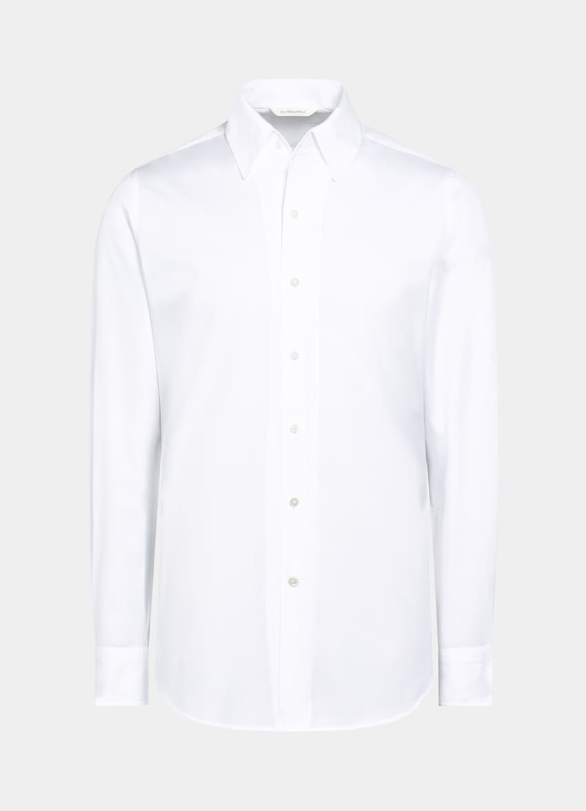 White Classic Collar One Piece Tailored Fit Shirt