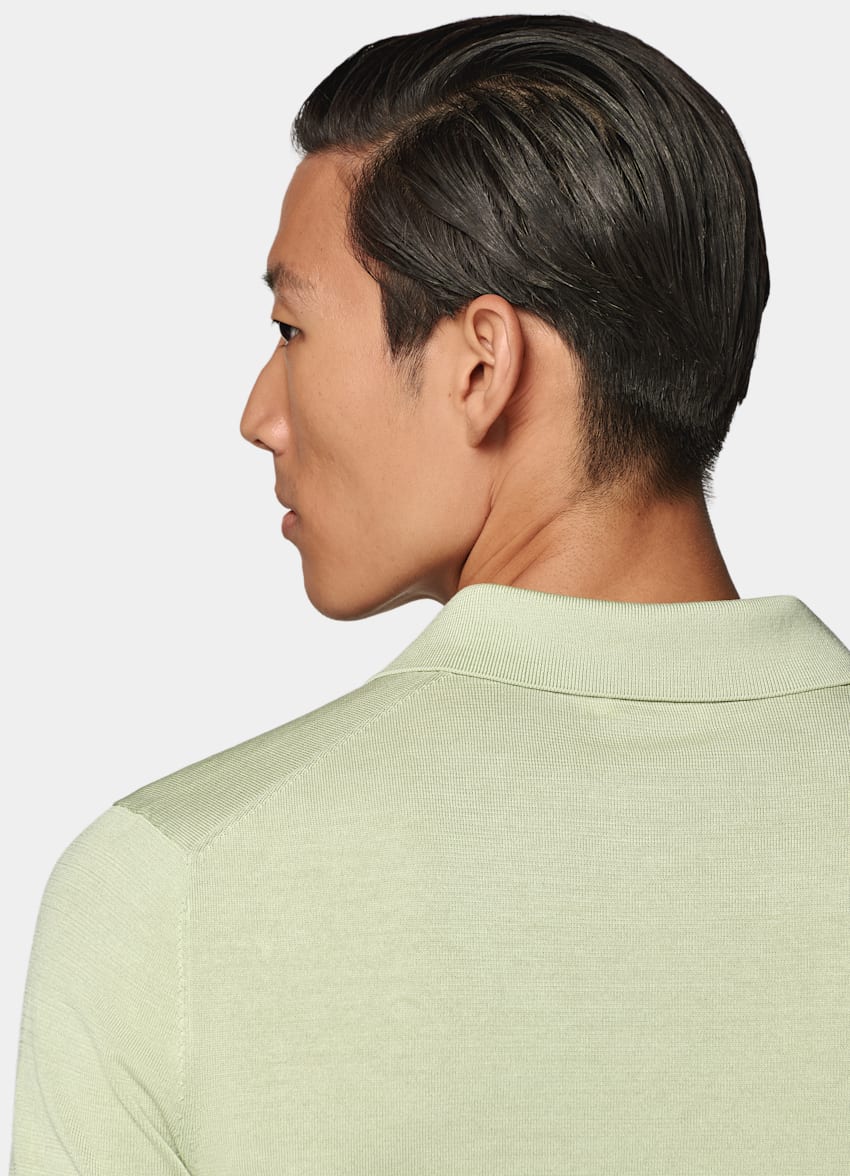 Light Green Buttonless Polo