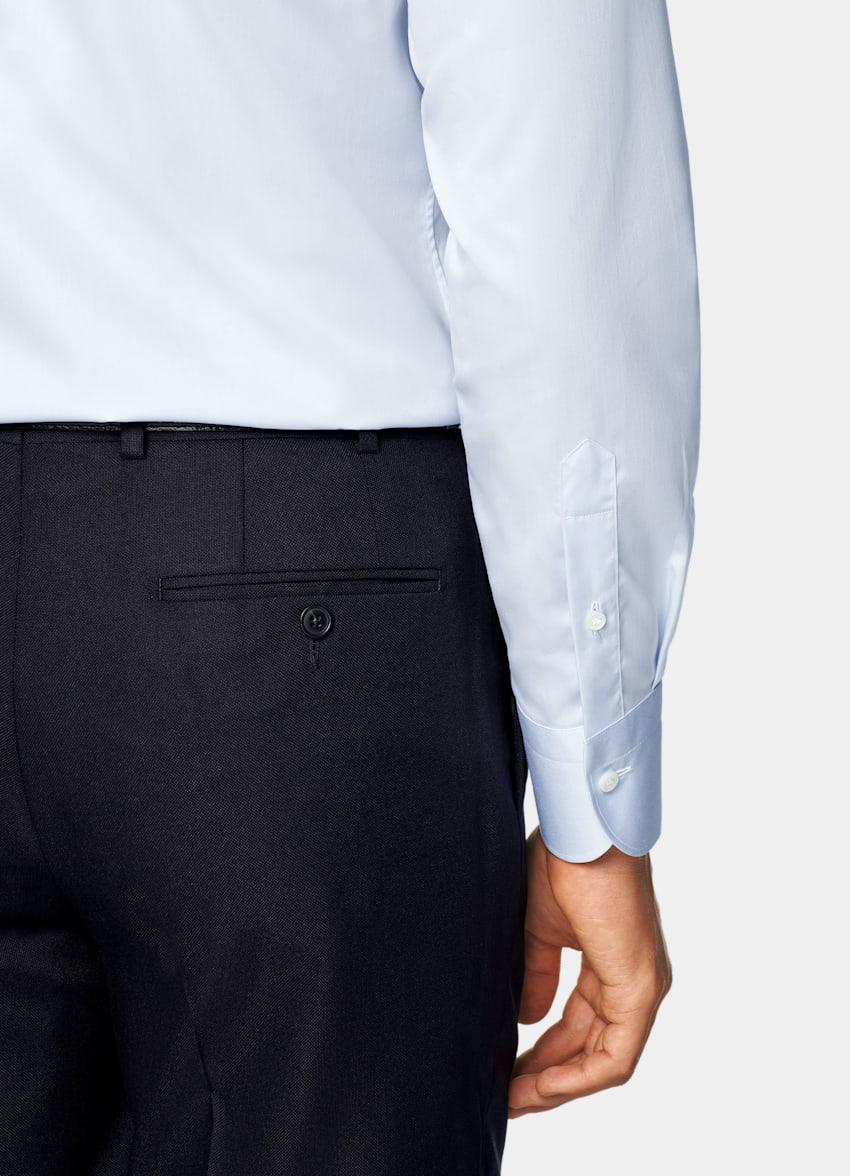 Light Blue Twill Tailored Fit Shirt
