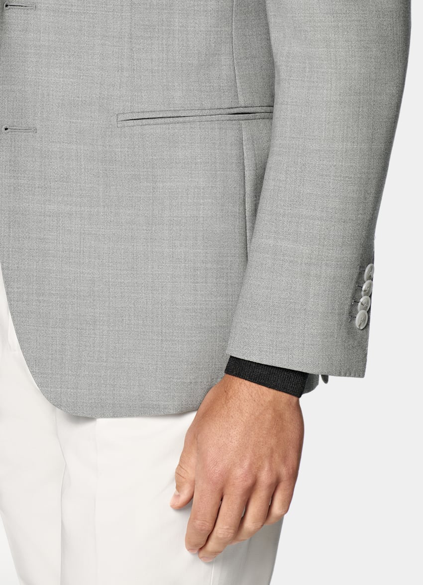 Light Grey Tailored Fit Havana Suit Jacket