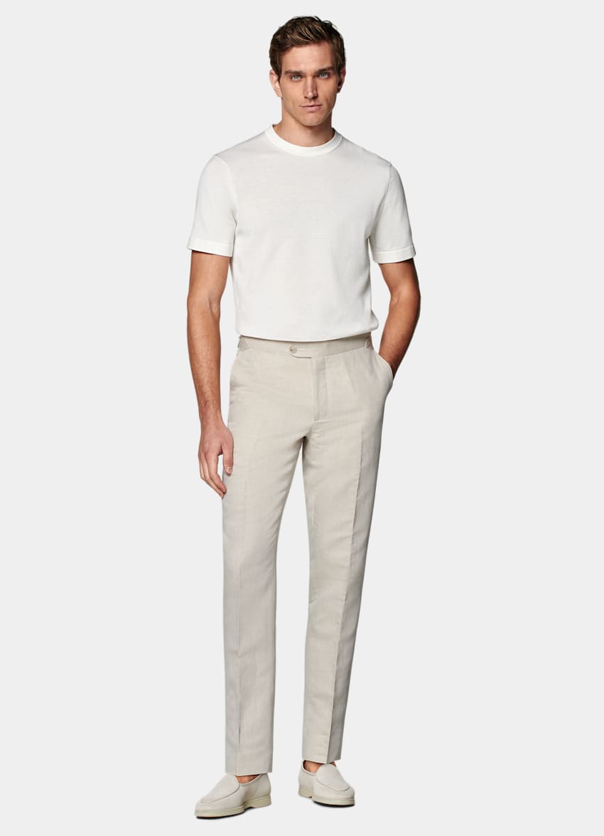Sand Slim Leg Straight Pants