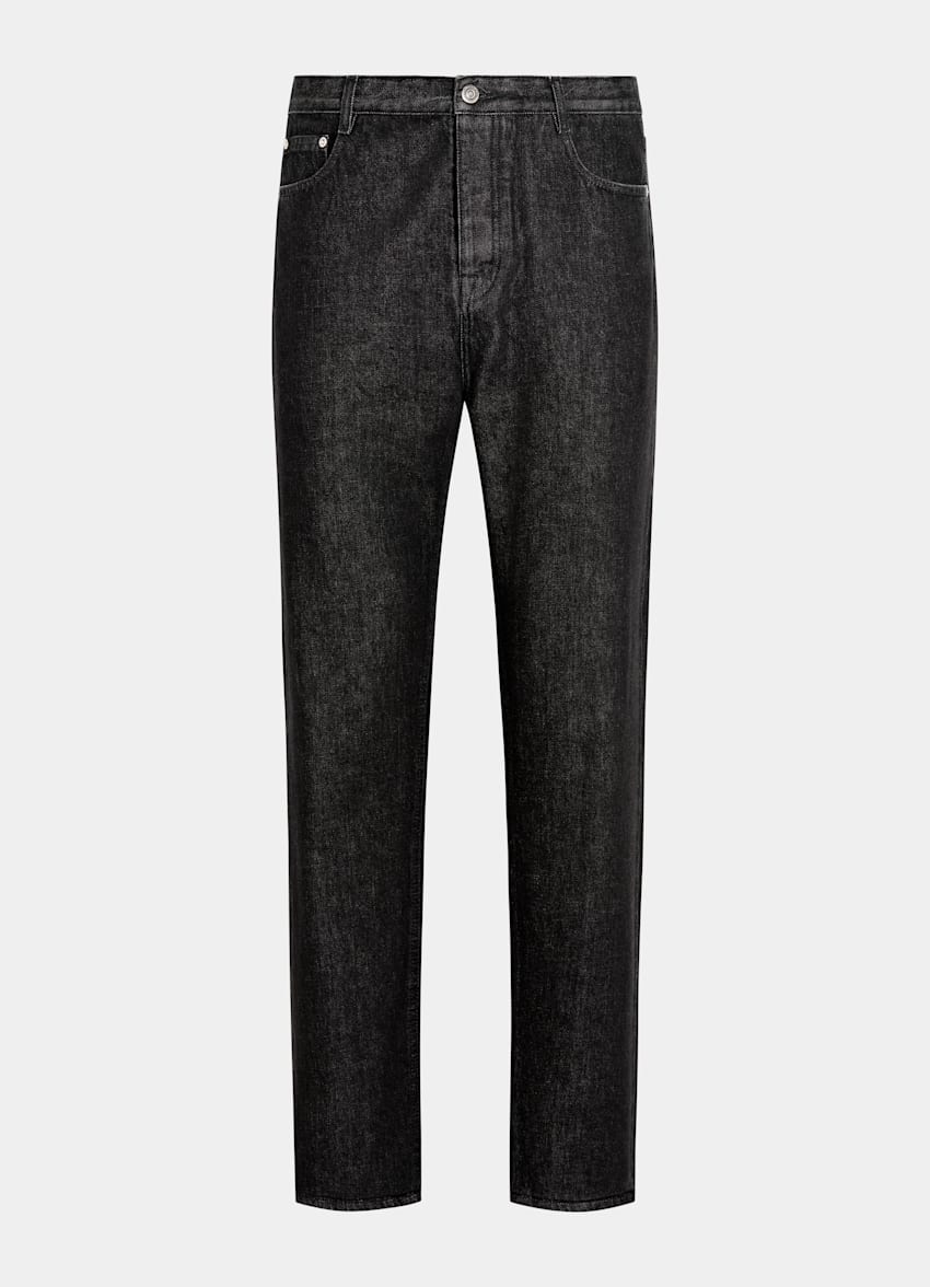 Dark Grey Straight Leg Jeans