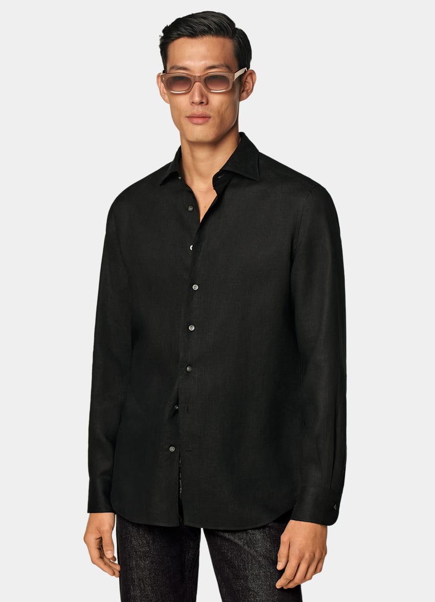 Black Tailored Fit Shirt
