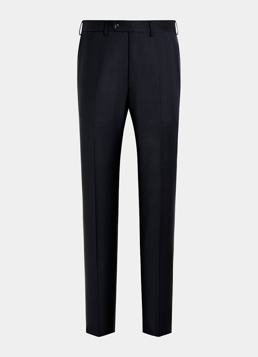 Navy Slim Leg Straight Suit Pants