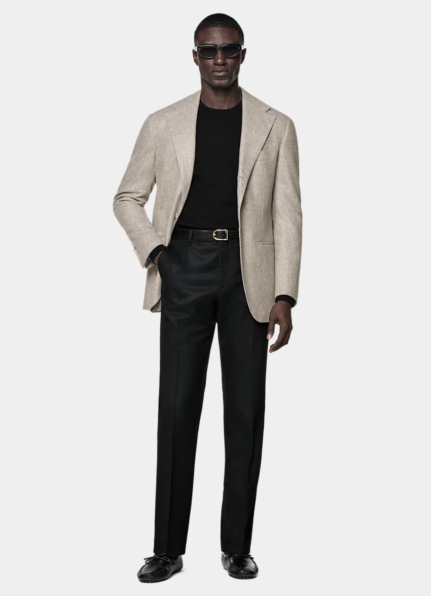 Taupe Relaxed Fit Roma Suit Jacket