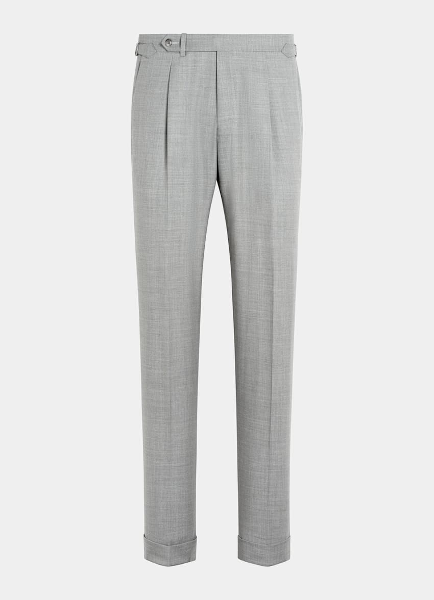 Light Grey Slim Leg Tapered Pants