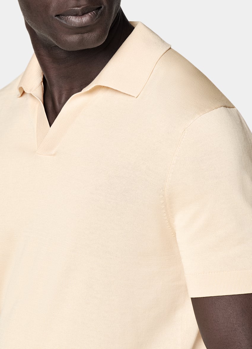 Light Yellow Buttonless Polo