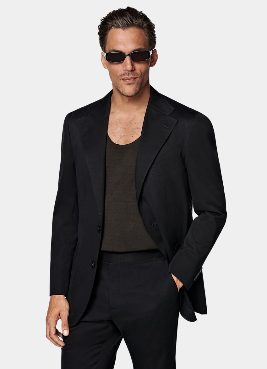 Black Relaxed Fit Roma Suit