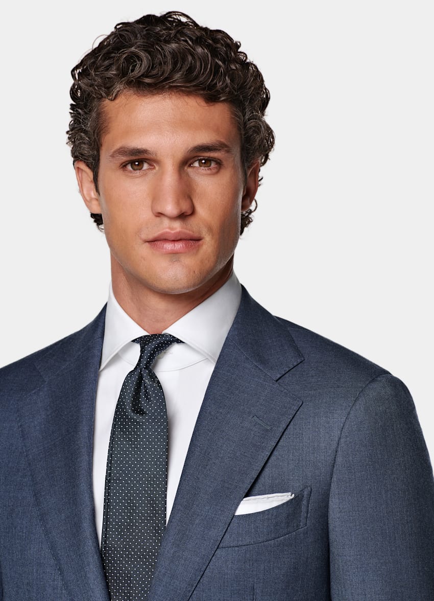 Mid Blue Tailored Fit Havana Suit