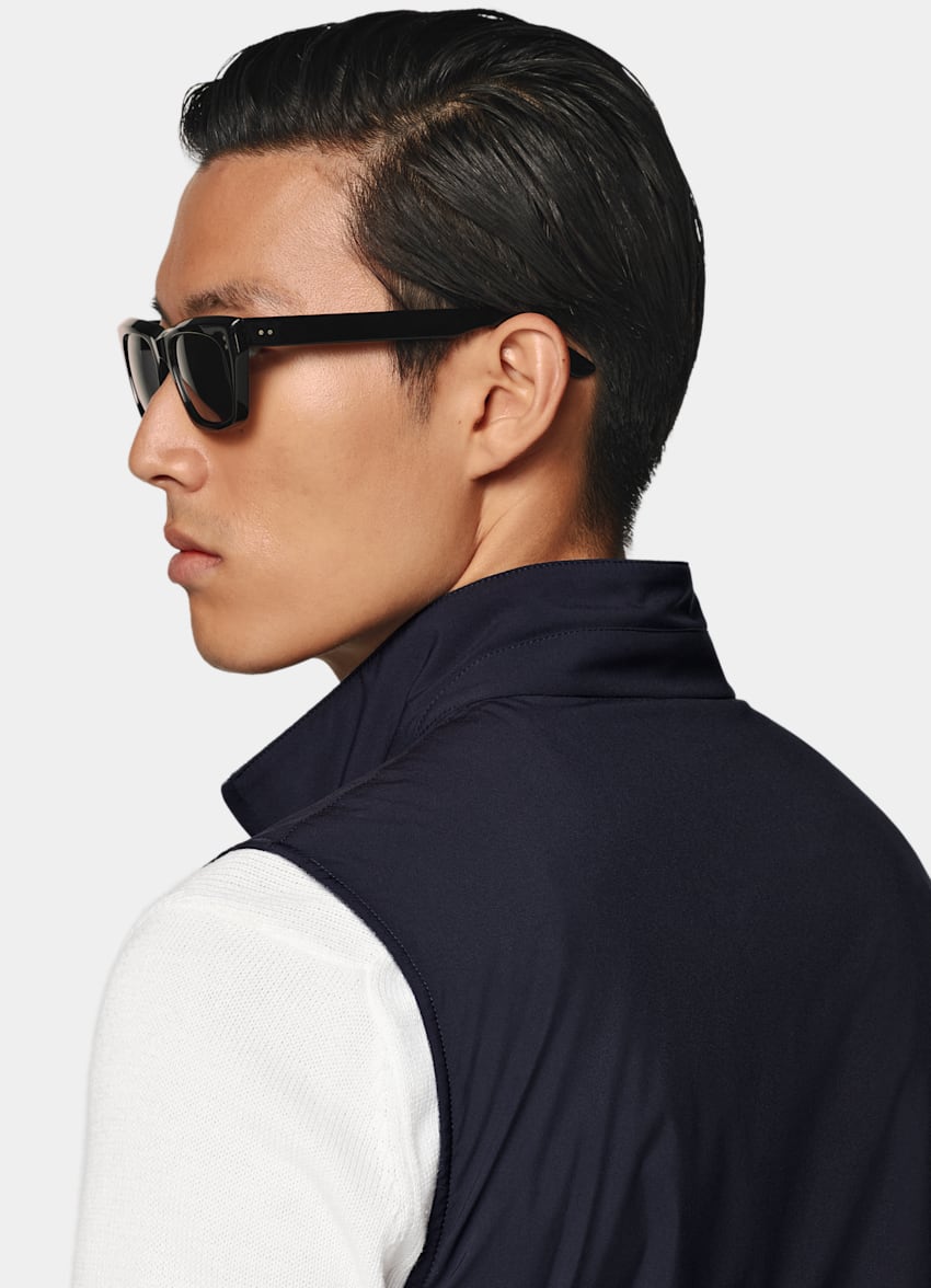 Navy Reversible Light Padded Zip Vest