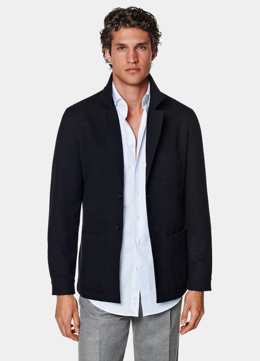 Navy Relaxed Fit Shirt-Jacket