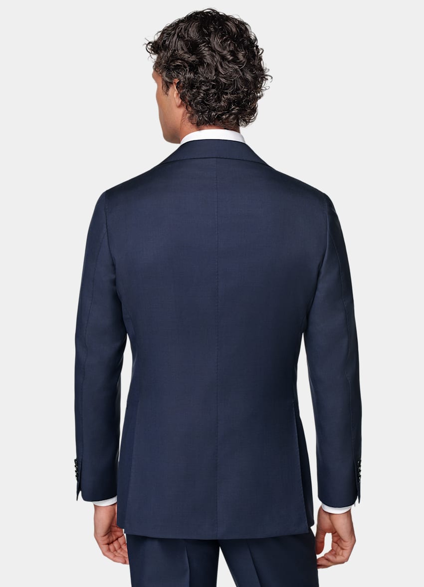 Mid Blue Checked Custom Made Suit