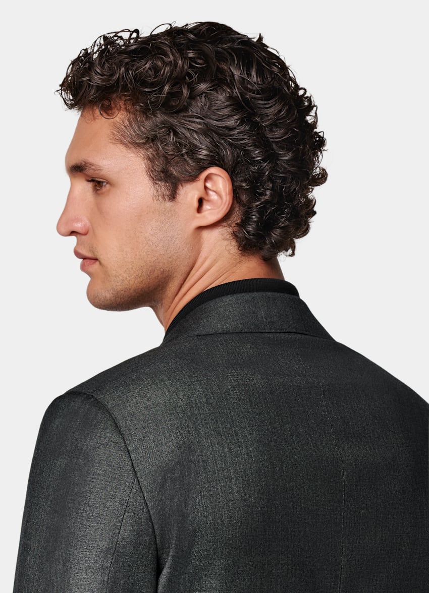 Dark Grey Tailored Fit Havana Suit Jacket