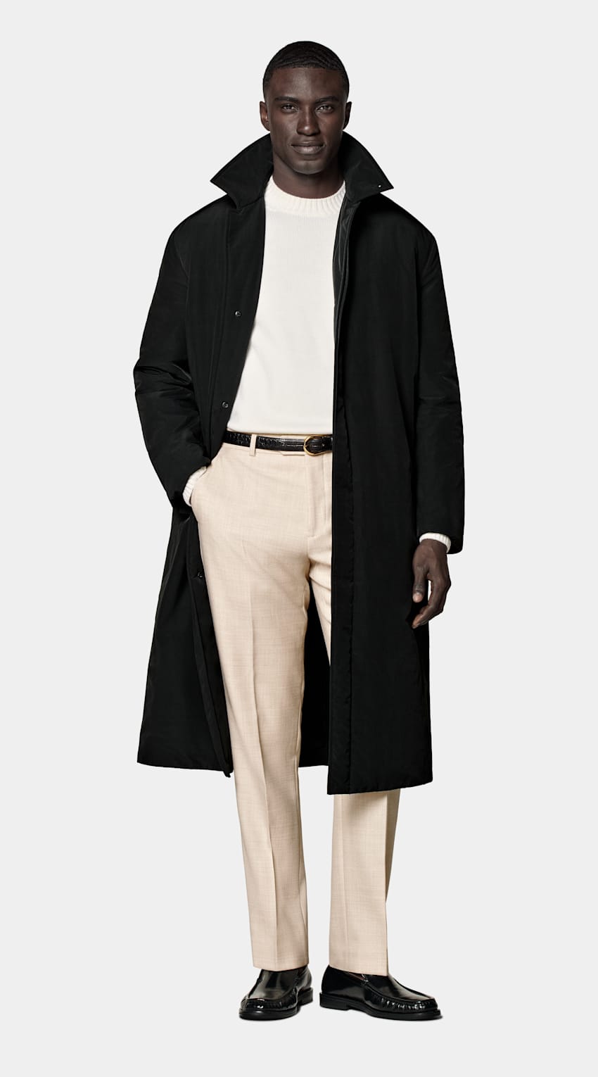 Black Padded Overcoat