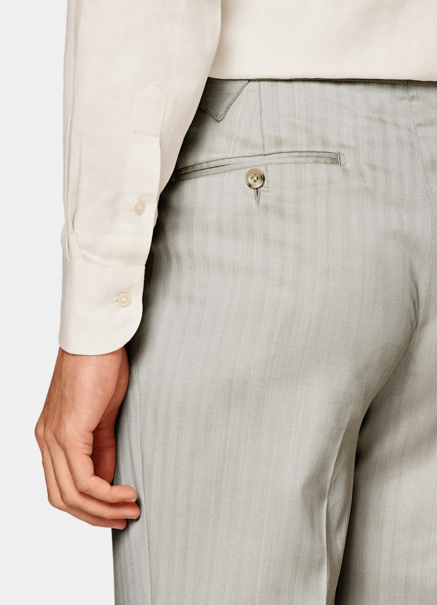 Sand Herringbone Perennial Tailored Fit Havana Suit