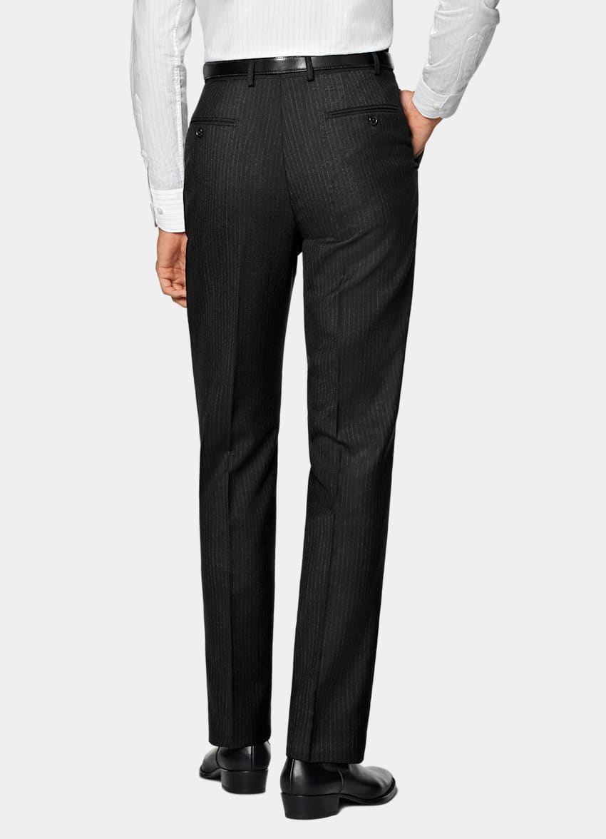 Black Striped Tailored Fit Milano Suit