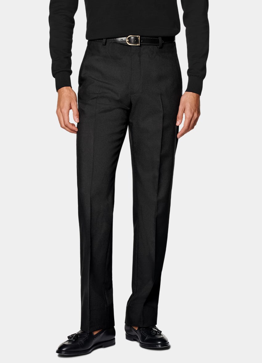 Black Straight Leg Suit Trousers
