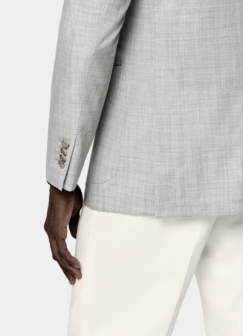 Light Grey Tailored Fit Havana Suit Jacket