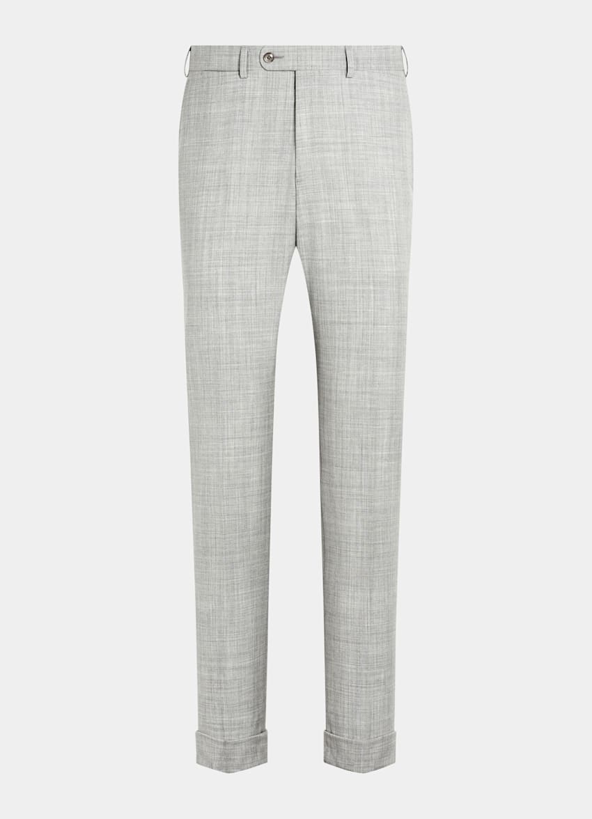 Light Grey Slim Leg Tapered Suit Pants