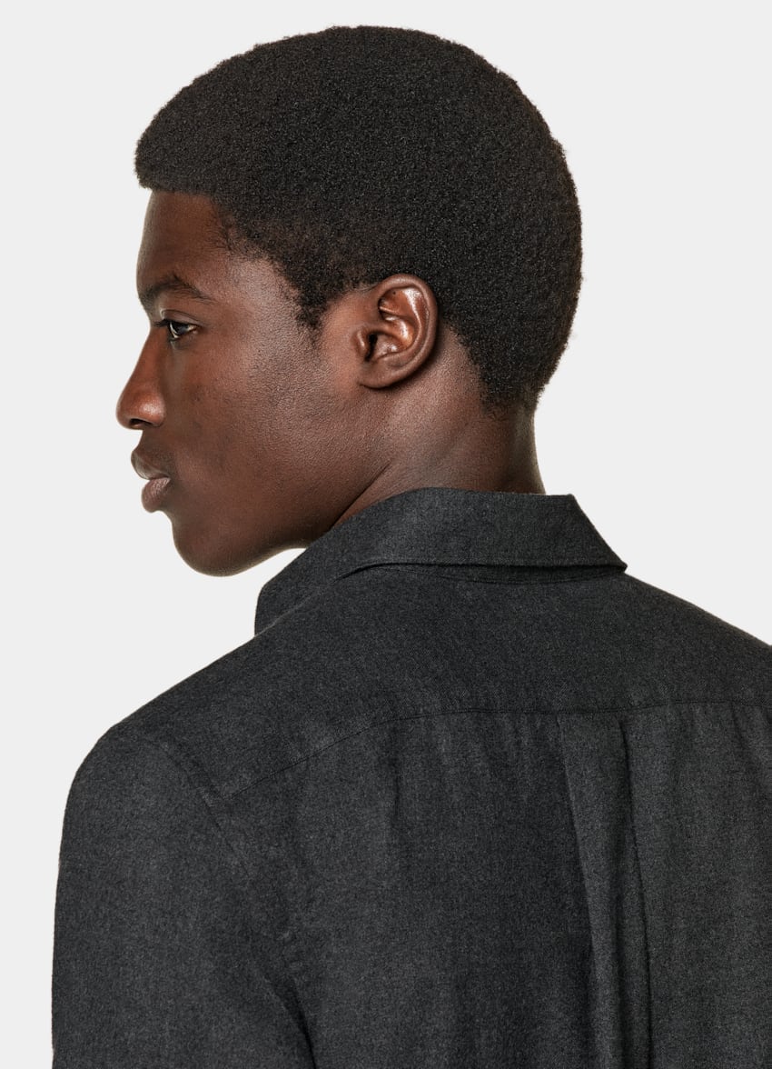 Dark Grey Tailored Fit Shirt