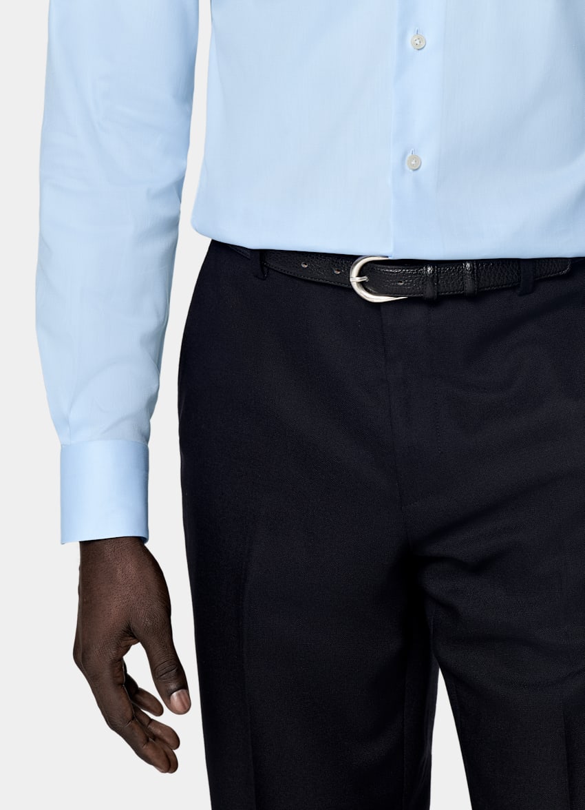 Light Blue Twill Tailored Fit Shirt