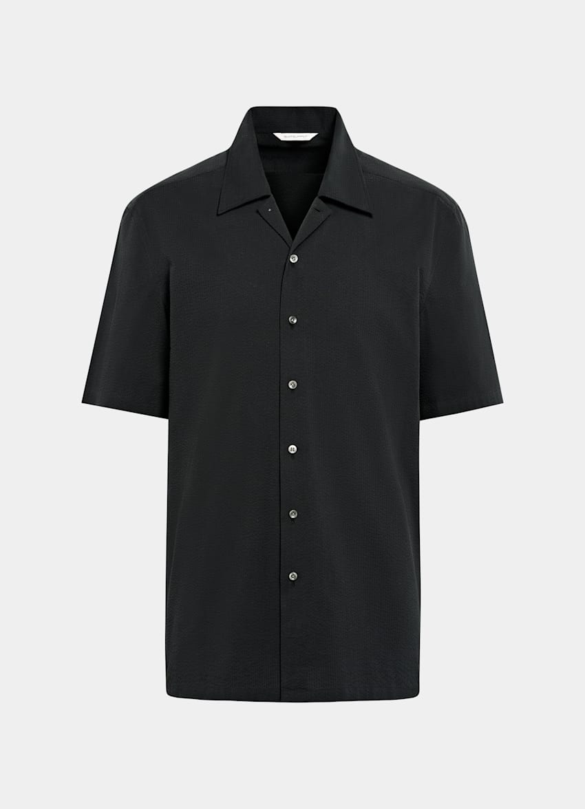 Black Tailored Fit Short Sleeve Shirt