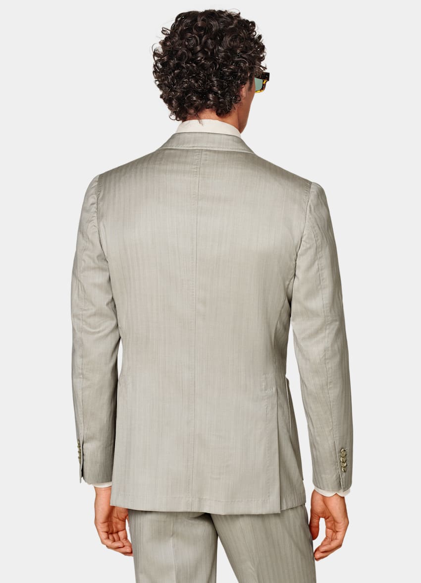 Sand Herringbone Perennial Tailored Fit Havana Suit