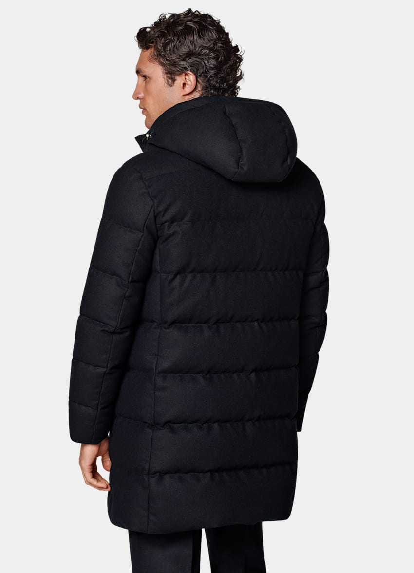 Navy Long Down Jacket