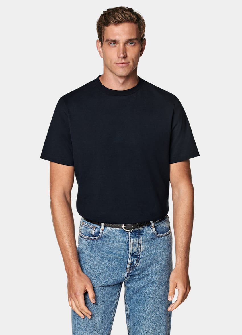 Navy Crewneck T-Shirt