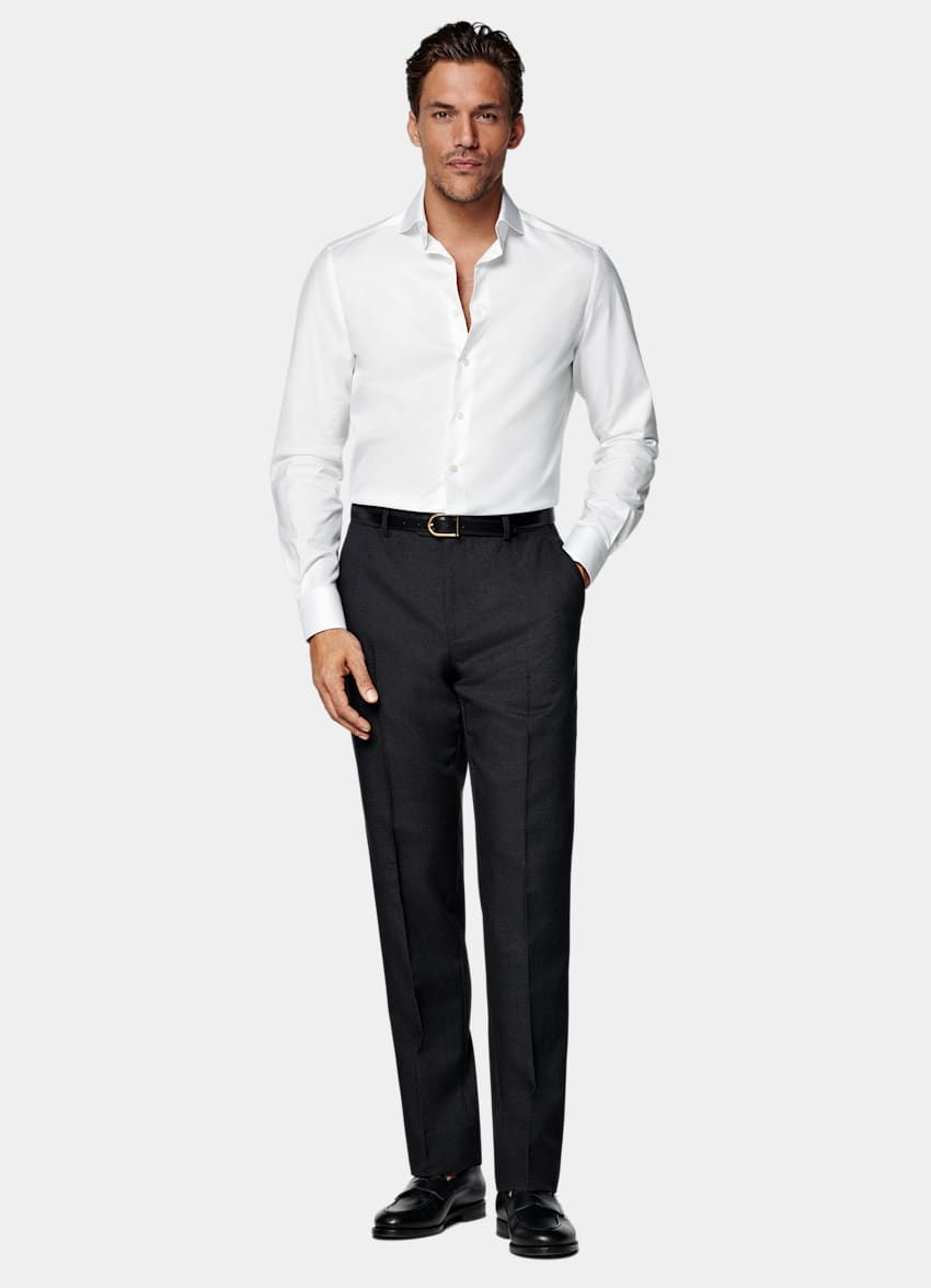 White Twill Tailored Fit Shirt