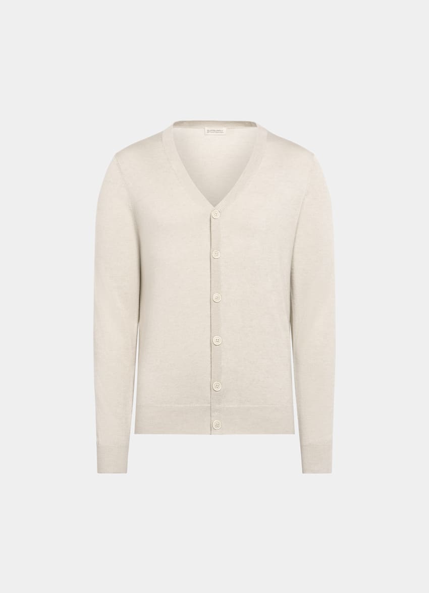 Sand V-Neck Cardigan